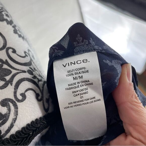 Vince Calico Floral Semi Sheer Popover Silk Top - Picture 11 of 11